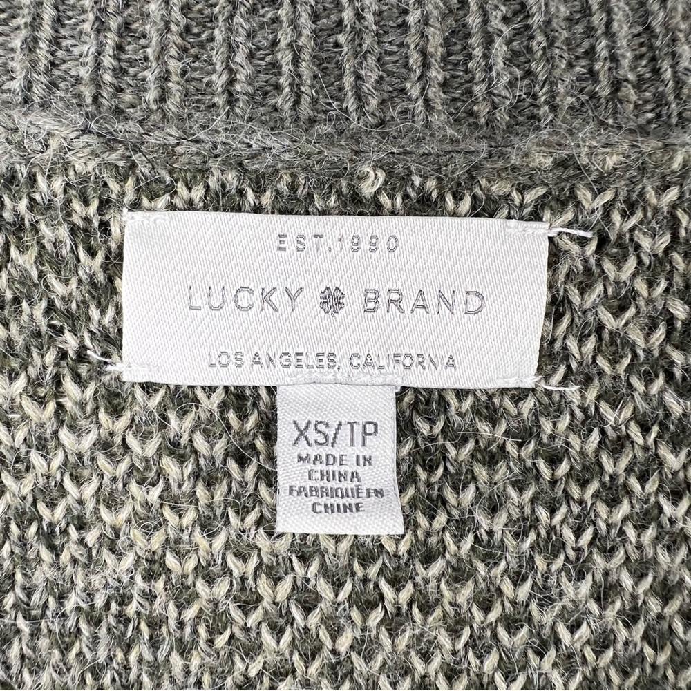 Lucky Brand Camo Green Wool Blend Button Up Cardigan Sweater - Picture 6 of 11